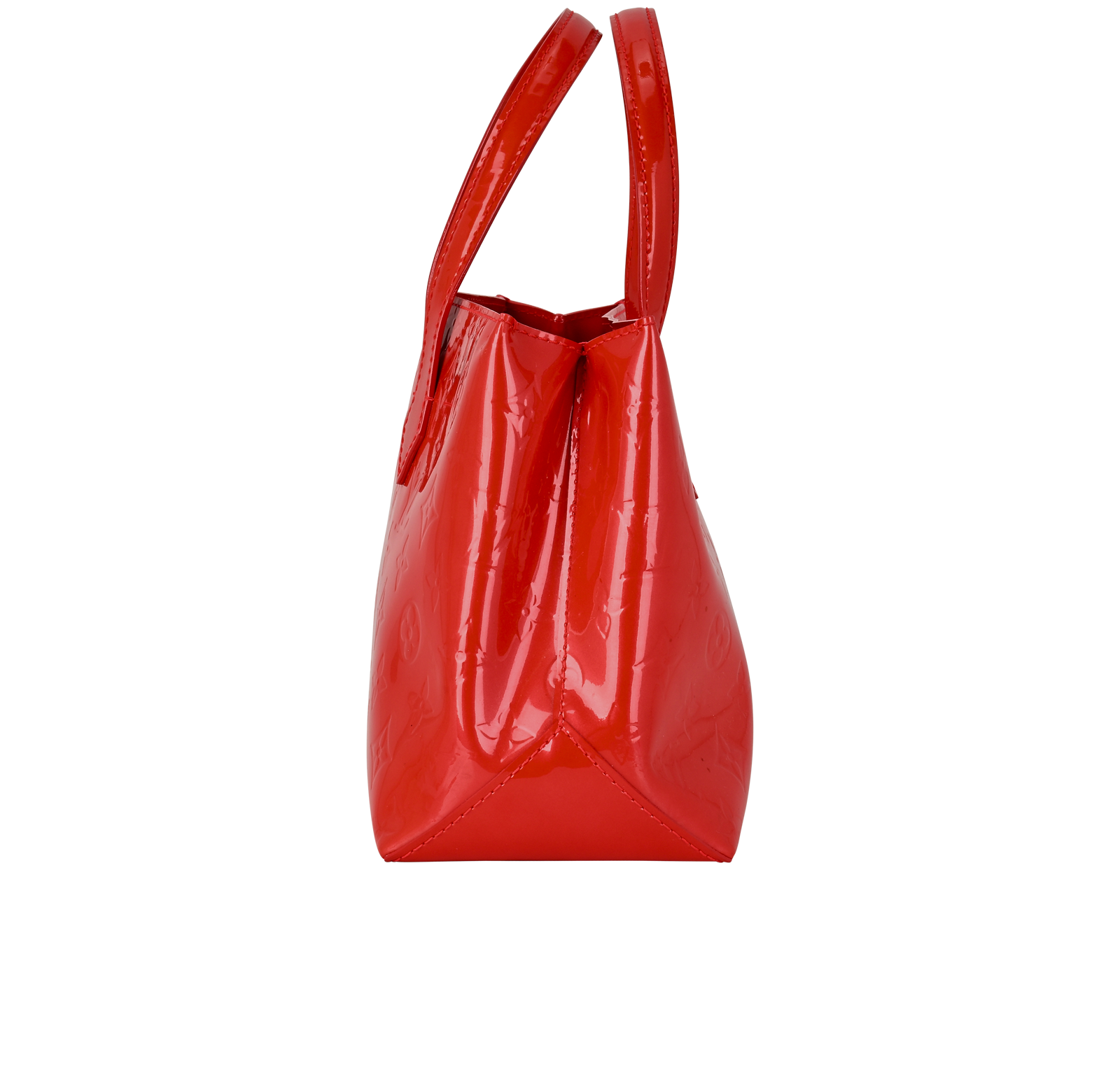 Wilshire Handbag, &pound;420, Handbags, Red, Patent Leather, Side view
